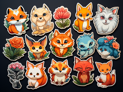 a series of stickers dall e