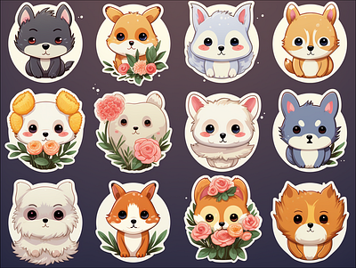 a series of stickers dall e