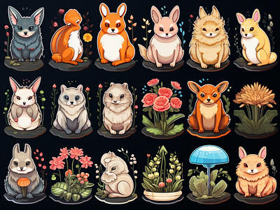 a series of stickers dall e