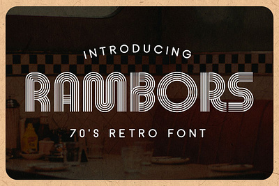 Rambors Retro Font Free Download 1970s 70s 80s 90s beach block font bold font california disco display holiday line font motion graphic nostalgic retro sticker summer techno font vacation