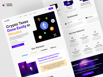 UNITED LEGTAX - The Crypto Taxes crypto figma landing pages tax ui landing pages uidesign