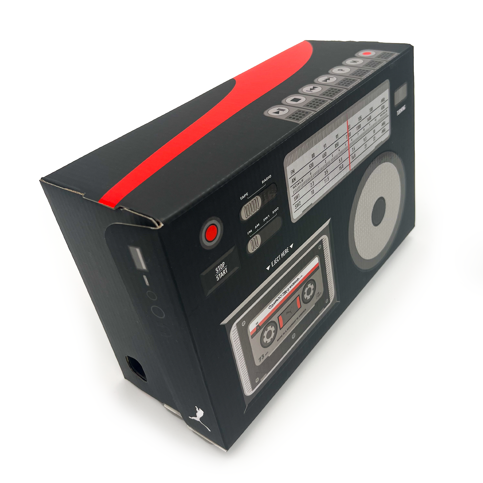 PUMA Mixtape - Cassette Shoebox brand branding cassette cassette player design graphic design illustration logo packaging packaging design puma shoes retro shoebox sneaker head vector vintage