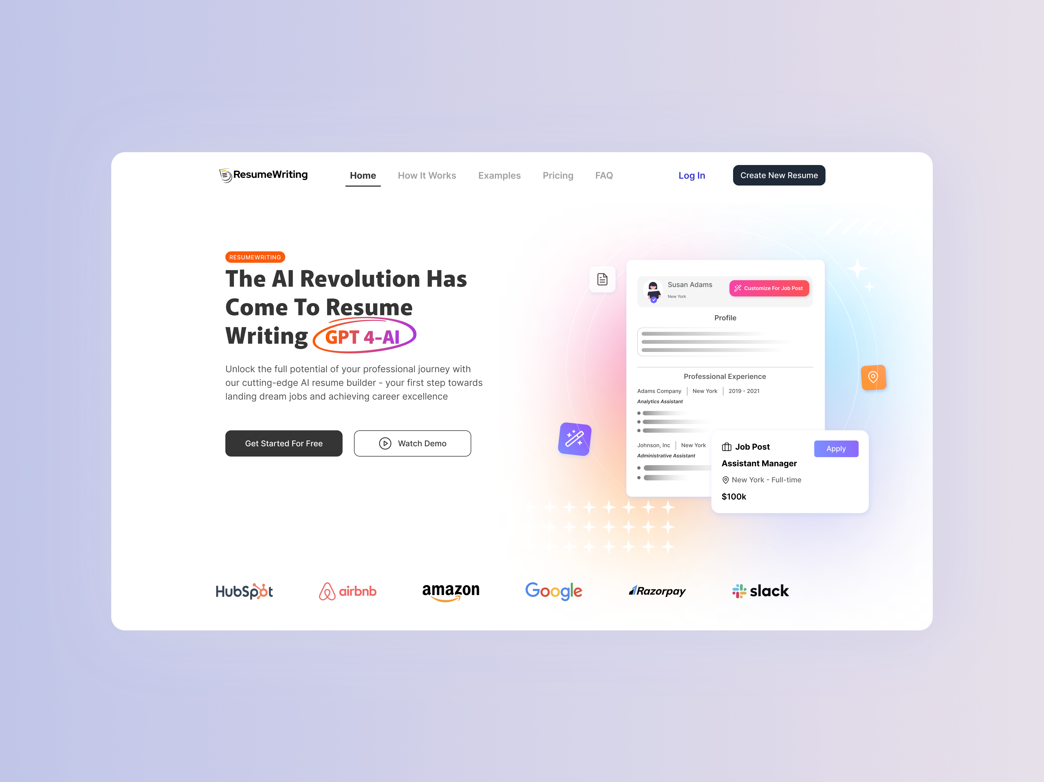 AI Resume Writing Desktop and Mobile Web App ai animation app branding design graphic design illustration logo typography ui ux web