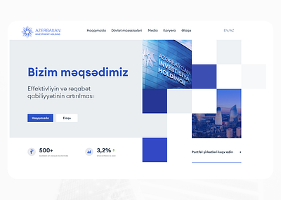 Corporative Landing Page for Government Website - redesign azerbaijan case study contemporary corporate corporative web government holding investment landing page user experience uxui webdesign website