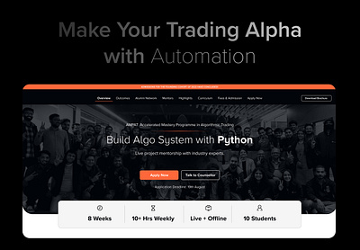 School of Alpha - New Age Platform For Python Trading branding graphic design product design responsive design typography ui ui design ux visual design web design
