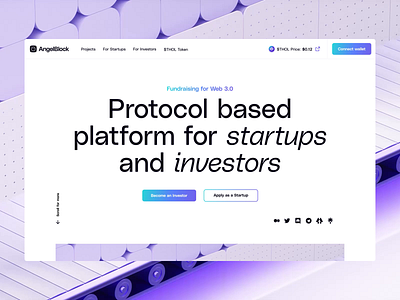 AngelBlock: Homepage angelblock blockchain crypto ethereum fundraising homepage investor motion protocol raising startup web website