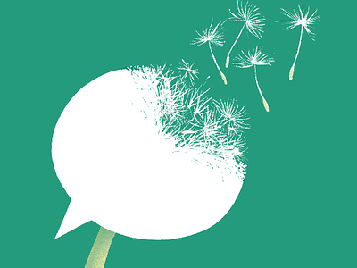 Say what? blow bubble communication dandelion editorial flower illustration minimal say speak speech talk wind
