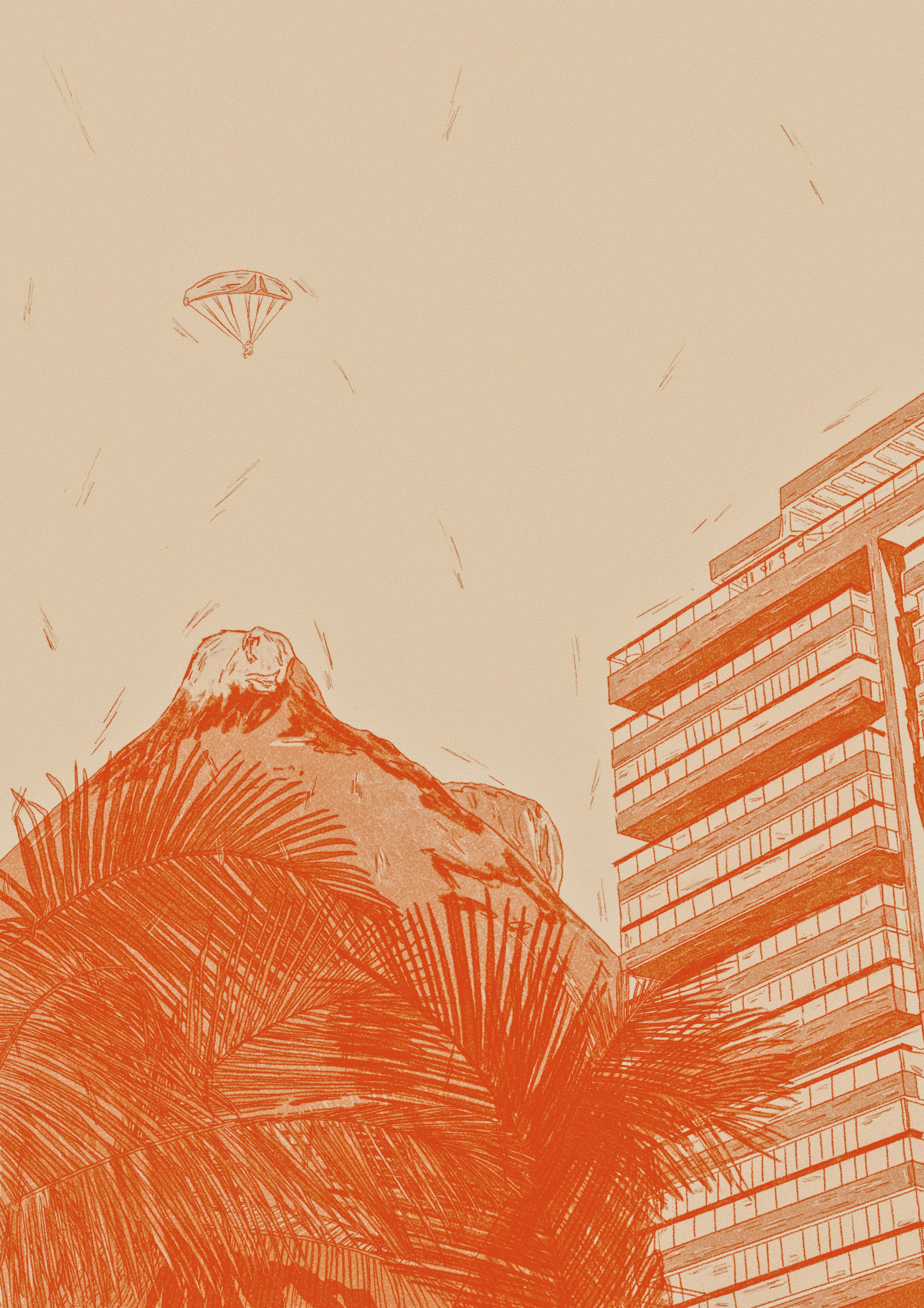 Ipanema in duotone artwork details duotone illustration procreate texture travel