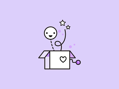 Jack in the Box graphic design icon illustration purple vector