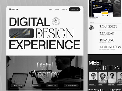 Qesnikpro - Digital Agency Landing Page agency agency web company website creative agency creative design design agency digital agency landing page marketing minimalist design studio design web web design website website design