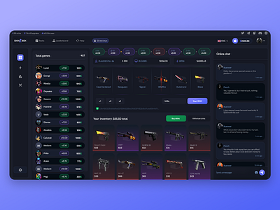Skinbox | Game Platform app bet betting casino clean cyber sport design gambling game graphic design new online casino platform popular sport ui ux uxui