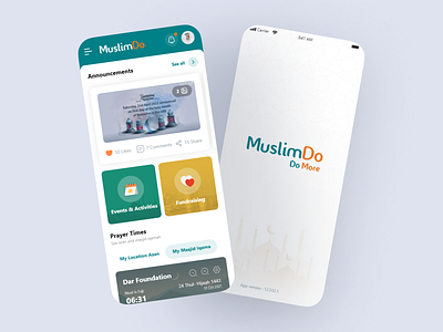 UI UX Mobile Design For Islamic App home page & splash screen 3d animation branding graphic design logo motion graphics ui