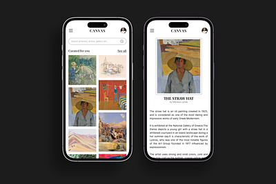 DailyUI Challenge - #091 art gallery app curated for you dailyui dailyuichallenge ui design uichallenge uidesign