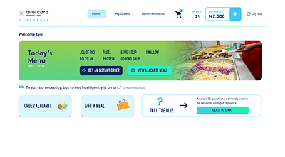 Hospital Cafeteria Portal branding cafeteria graphic design hospital portal ui uiux ux