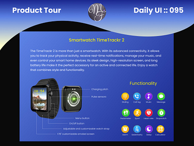 Product Tour Daily UI 095 095 branding daily ui design functionality graphic design icons illustration instructions product tour smartwatch sport ui ux vector watch webdesign website
