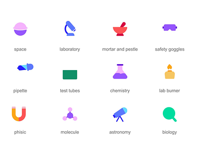 Science 2d animation atomic biology design digital flat icons illustration innovation knowledge motion research science technology universe