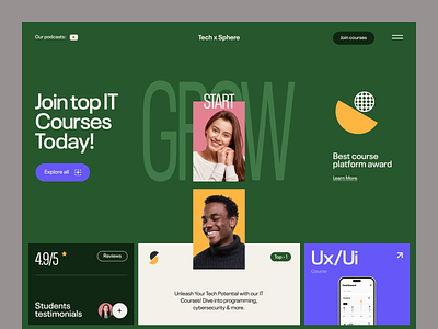 TechSphere Website design interface product service startup ui ux web website