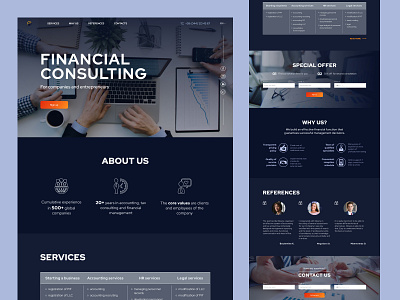 Landing page for Financial Consulting company consulting design financial landing landingpage solution typography ui uiux ux web webdesign