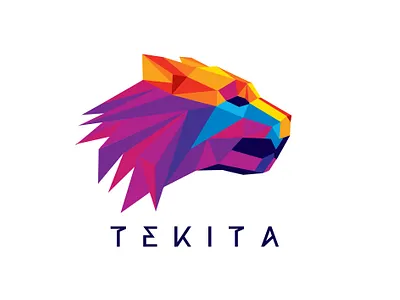 Polygonal Logo apparel brand branding clothing cute fashion geometric graphic design illustration lion logo mariadeart polygonal logo