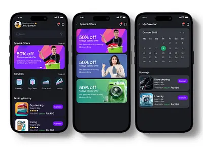 Laundry Services app appdesign laundry ui ux