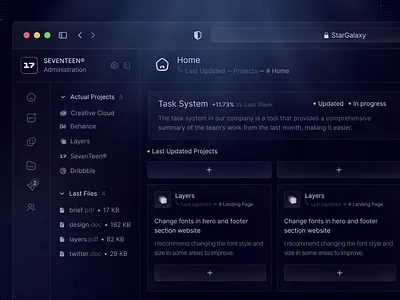 Management Dashboard 🪄 agency analytics animation app app design concept crypto dashboard data design desktop management notion planner project management tasks team team manager ui ux
