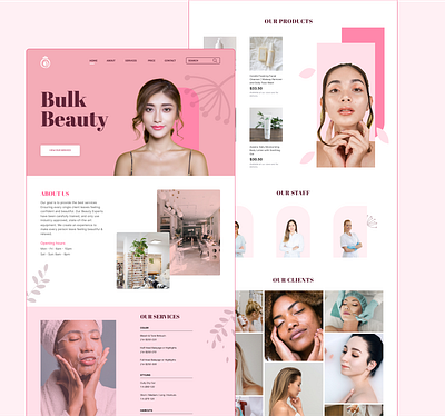 Salon website design pink salon uidesign webdesign