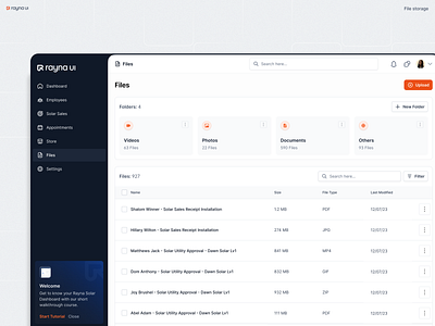 Rayna UI - File storage button component component library dashboard dashboard ui design design system figma design system icon icon pack saas saas dashboard saas ui ui ui cards