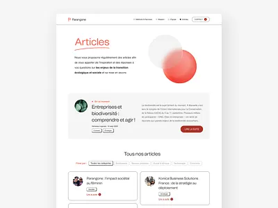 Parangone eco-friendly website - Bloc, article article blog eco friendly red sphere