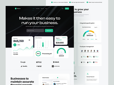 Fintech Landing Page Design - Nixo.io business design finance fintech fintech landing page fintech website fintech website design headerpage landing page nixo.io saas ui landing page ui resources uidesign uiux design web web design resources webdesign