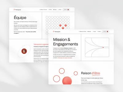 Parangone eco-friendly website bubble circles desktop lines pages red sphere ui design website