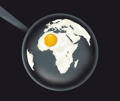 It's getting hot boiling change climate editorial egg fry global globe hot illustration pan warming world