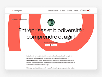 Parangone eco-friendly website - Article article blog eco friendly red