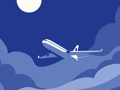 Over! 👩🏽‍✈️ adobe illustrator plane cloudy flat travel illustration illustrator travel moon illustration night plane plane plane travel illustration sky travel illustration vector plane