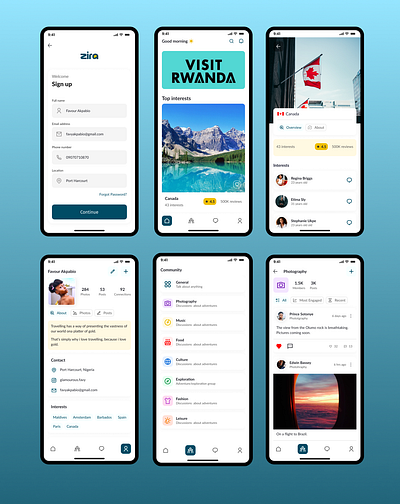 zira co-traveller app application mobile app product design traveller app ui