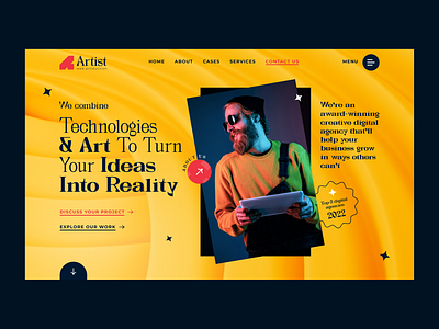 Artist. Creative digital agency concept creative creativeagency design digitalagency digitalstudio figma firstscreen firstscreenconcept marketing ui webdesign website design