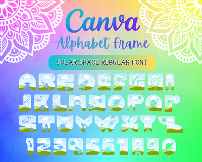 Canva Alphabet Font Frames - Solar Space Regular alphabet canva design font frame frames graphic design logo