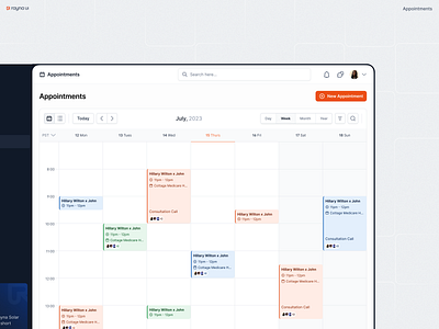 Rayna UI - Appointment calander booking calander component component library dashboard dashboard ui design design system figma figma design system icon saas saas ui saas web saas web app ui ui app ux web app web app ui