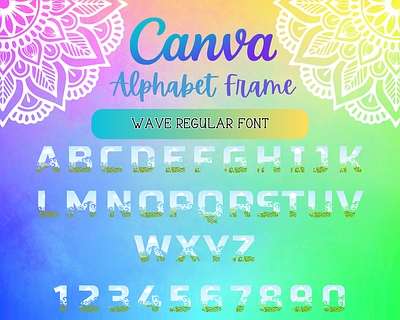 Canva Alphabet Font Frames - Wave Regular alphabet canva design font frame frames graphic design logo