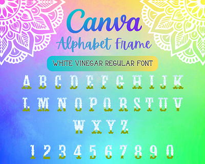 Canva Alphabet Font Frames - White Vinegar Regular alphabet canva design font frame frames graphic design logo