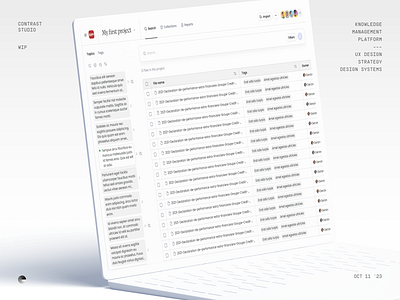 Document search WIP clean complex app complex ui filtering light light mode search startup table ui ux ux research web app web ui