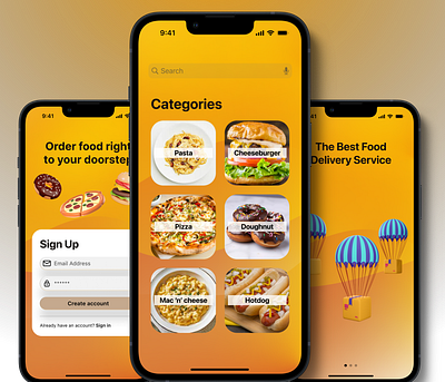 Food Delivery App design figma food delivery app ios app mobil mobile app responsive design ui uiux ux