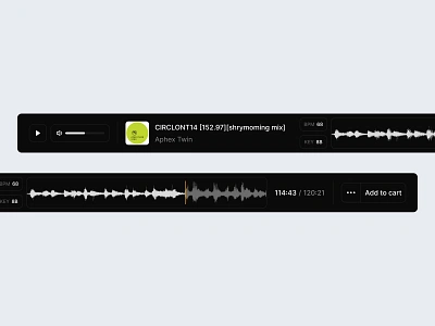 🧩 Media player component exploration audio beatport component media player music music player music store play player preview product design saas song soundwave store track ui ux waveform