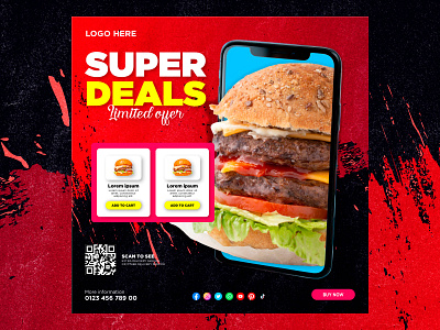 Burgar deal social banner banner branding burger burger banner burger poster burger shop design graphic design magazine design poster social