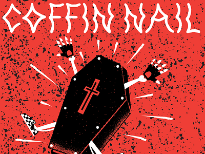 COFFIN NAIL best illustration coffin design editorial editorial illustration editorial illustrator illustration inktober james olstein jamesolstein illustration jamesolstein.com nail season of the bad guys texture vectober vector