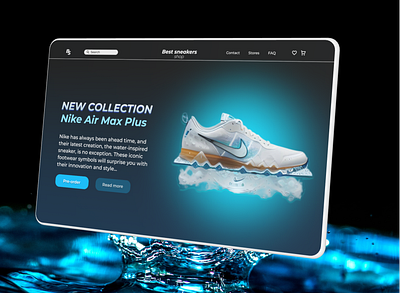 Nike x artificial intelligence branding design figma first screen illustration web desing