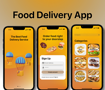 Food Delivery App design figma ios app mobile app product design responsive design ui uidesign uiux ux