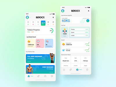 BeRock: Fitness Mobile App ai app app design app uiux design branding challenges design figma design fitness fitness app mobile app platform ui uiux uiux design ux workout app