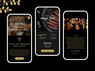 Mobile Website - Wedding Venue black clean dark minamlist restaurant web design website wedding