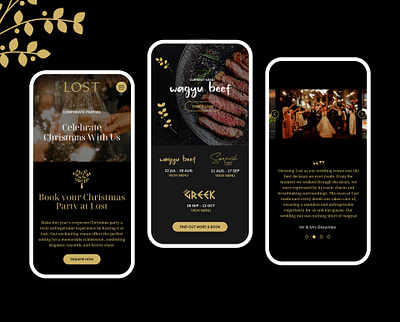 Mobile Website - Wedding Venue black clean dark minamlist restaurant web design website wedding