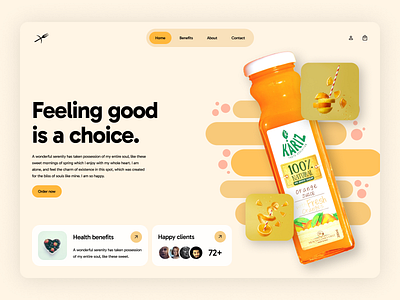 Juice Company Website Landing Page Inspiration above the fold design juice juice company landing minimal modern shop ui ux website